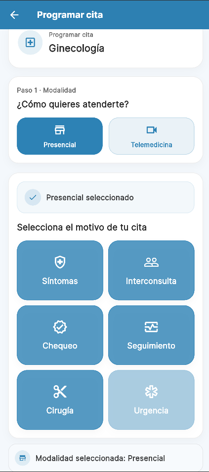 Reservar telemedicina en Clínicapp